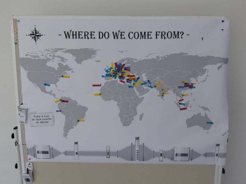 Map showing where the Summer School participants come from