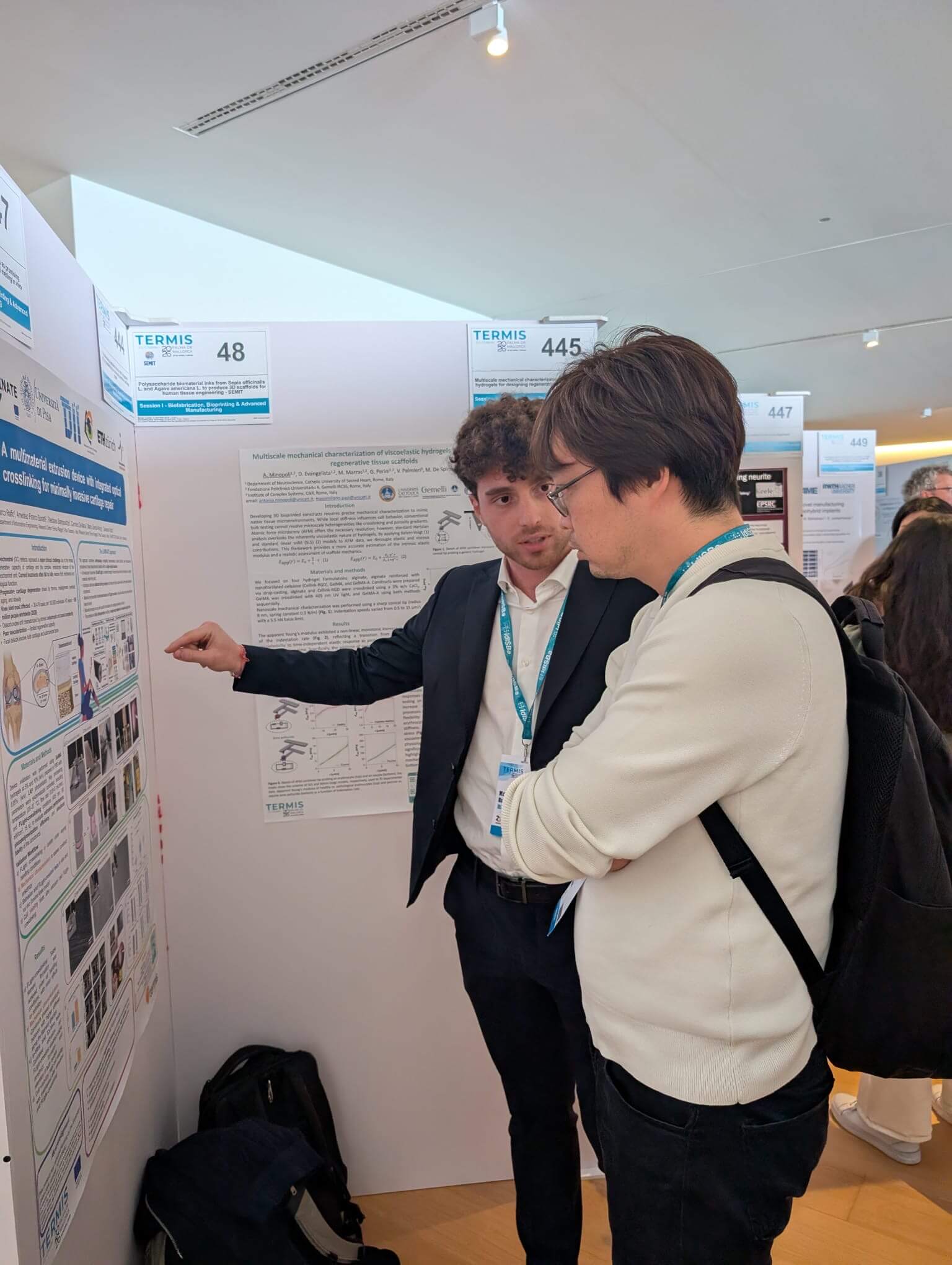 Marco Raffo discussing the LUMINATE poster at TERMIS-EU 2026
